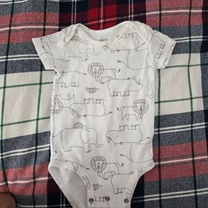 Simple White Safari Print Kids Bodysuit